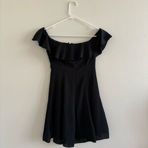 Vintage Bebe Black Off-Shoulder Mini Dress
